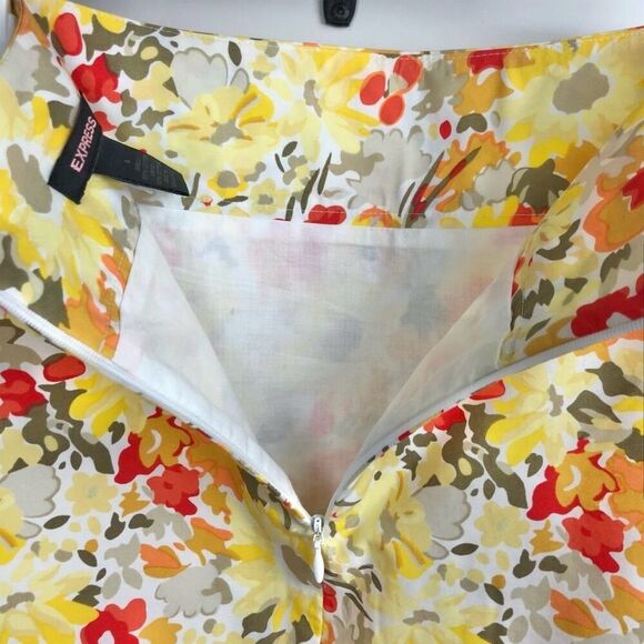 Express Women's Size 4 Floral A-Line Knee Length Skirt Multicolor - Picture 8 of 11
